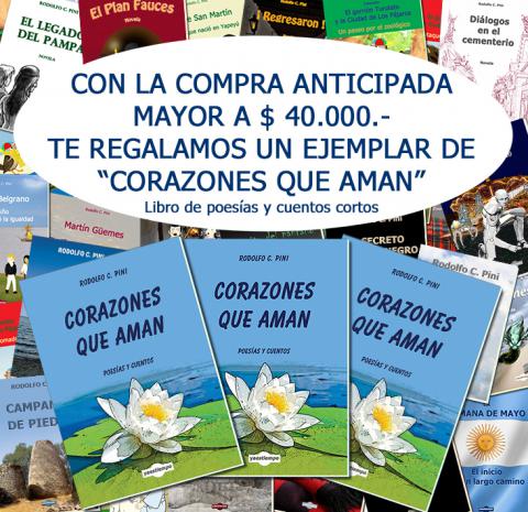 Por compra anticipada mayor a $ 40.000.-, te regalamos un ejemplar de "Corazones que aman".