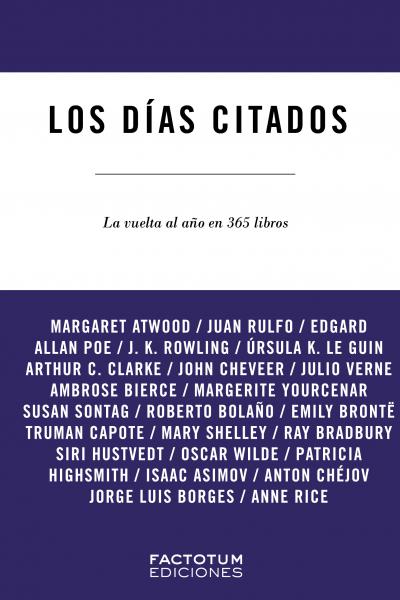 Tapa de Los días citados: La vuelta al año en 365 libros