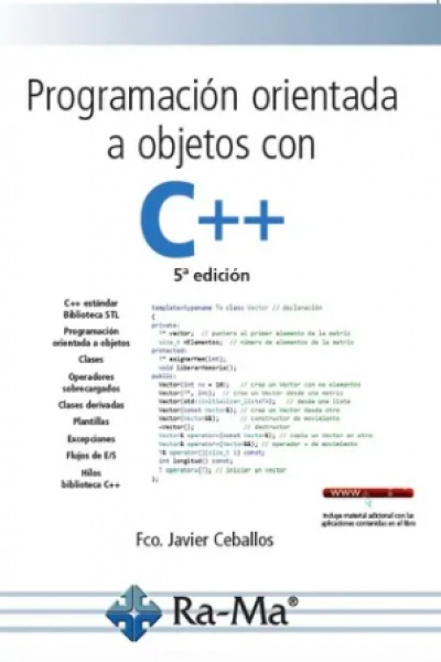 PROGRAMACIÓN ORIENTADA A OBJETOS CON C++. 5ª EDICIÓN.