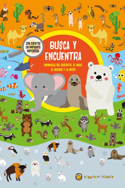 Busca y encuentra: animales del desierto, el  mar, el bosque y la nieve