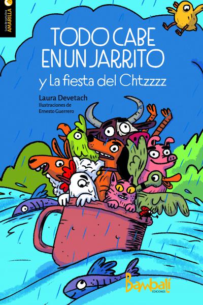 La Viejita de un solo diente vivía a orillas del Paraná. La visitaban perros, gallinas, el loro y la cotorra mientras tomaban mate vecinos de a pie o a caballo. Un día empezó a llover y a llover, y no tuvieron mejor idea que meterse en un jarrito, porque como dice la Viejita sin dientes, todo cabe en un jarrito se lo sabe acomodar. Otra historia se esconde: la de la fiesta del Chtzzz, un festejo que se organiza muy lejos del pueblo cada año, y que no será el mismo esta vez.