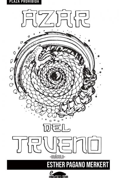 Tapa del oráculo poético titulado Azar del trueno de la poeta Esther Pagano
